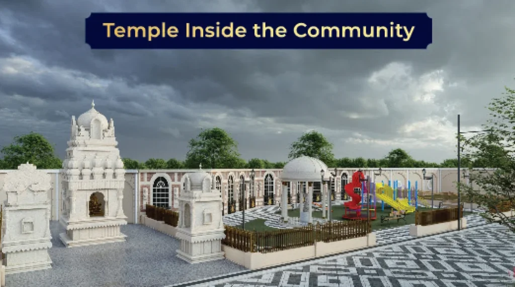 Community temple inside best villa plots in Kundrathur layout