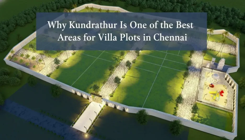 Villa plots in Chennai with planned layout, wide roads, and gated community amenities